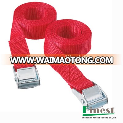 Nylon material with cam buckle tie down cargo use strap