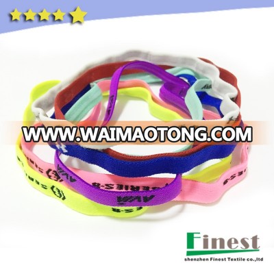 Anti-slip elastic sports headbands with custom woven logo