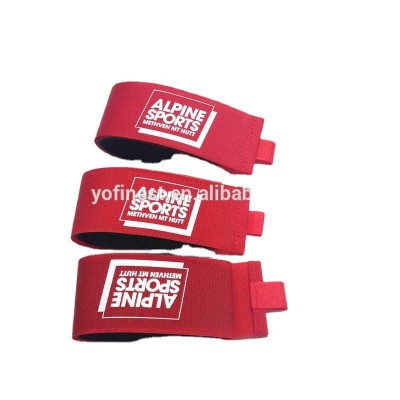 Factory Custom Logo Alpine Rubber Ski Strap With Pull Tab