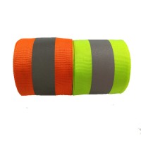 Polyester Fluorescent Orange Reflective Webbing for Sewing on